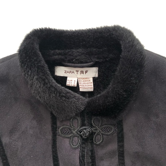 Zara suede shearling embellished coat * - Picture 8 of 8
